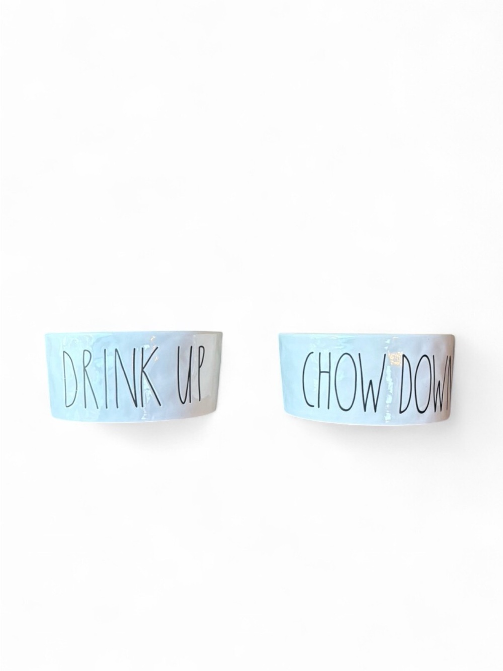 Rae Dunn “Drink Up” & “Chow Down” Ceramic Pet Bowls